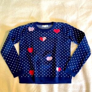 Tucker + Tate navy apple print sweater size 8